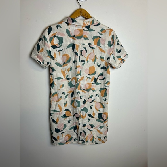 Rachel Zoe Lemons Novelty Print 100% Linen size S Button Down Natural Breathable - Picture 2 of 11